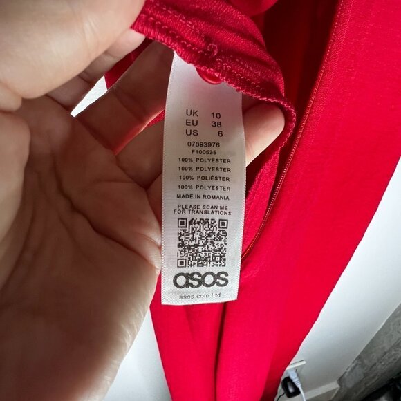 ASOS Red Tie Front Jumpsuit Size 6 - NWT! - Picture 7 of 11